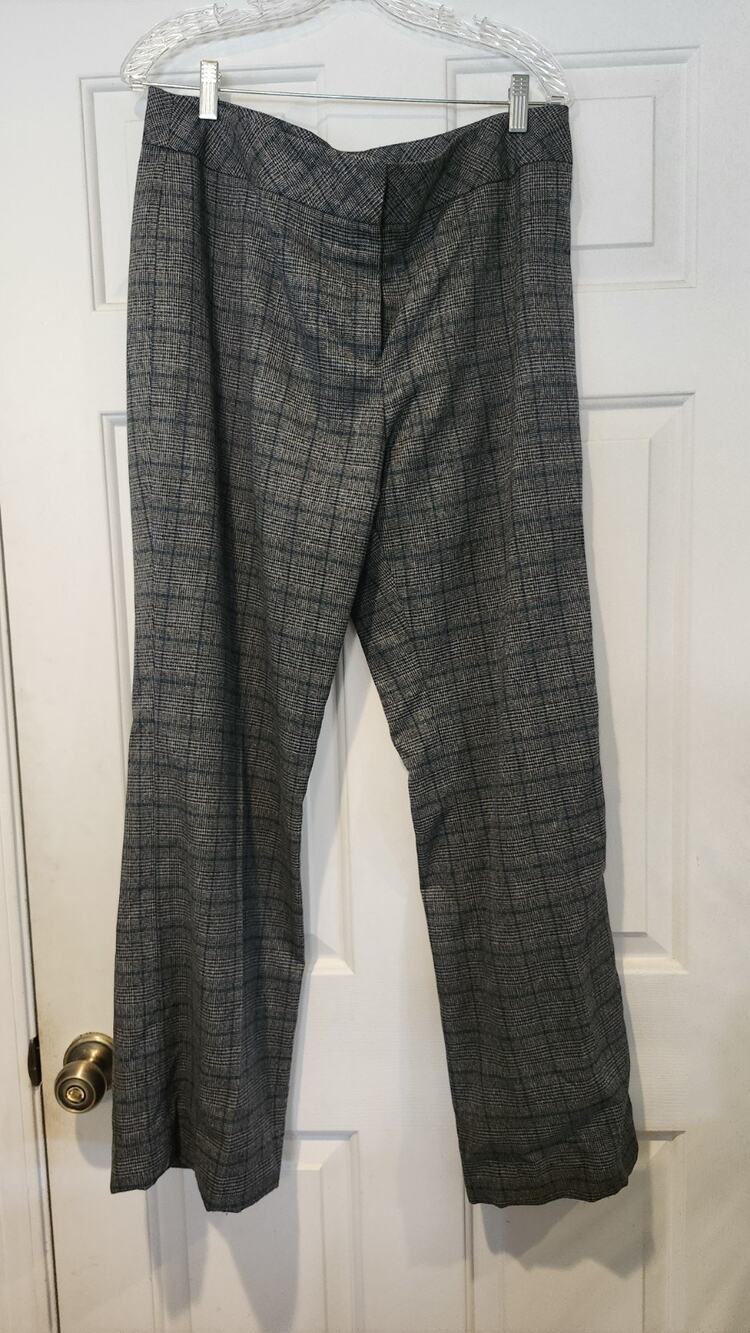 Kasper Separates Ava Curvy Fit Plaid Lined Dress Trousers Women's Size 12 Wb28